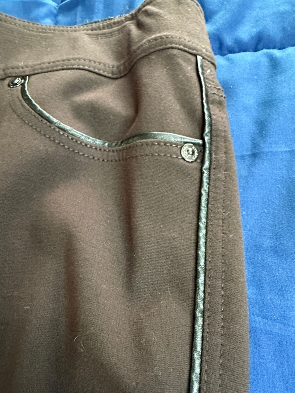 Women's Dark Brown Skinny Ponte Pull-On Pants - Picture 13 of 13